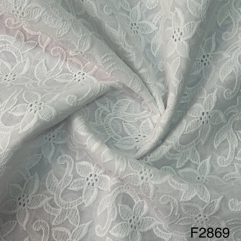 Chikankari Cotton Fabric-F2869